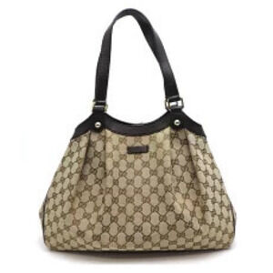 Gucci Sukey Tote Bag Shoulder GG Canvas Beige Brown